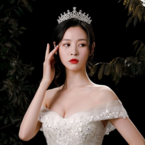 Corona Da Sposa Tiara Lega Strass Cristallo Cerchietto Con Pettini Laterali Per Matrimonio Concorso Ballo Donne Principessa