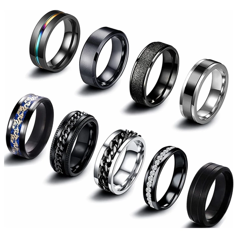 Edelstahl Spinner Ringe Für Herren Drehkette Stressabbau Band Drachenmuster Matt Gebürstet Coole Mode Schmuck