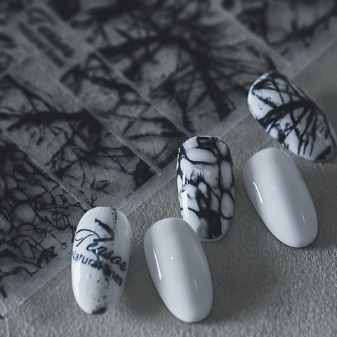 Nail Art Stickers Natural Marble Pattern Thin Decals DIY Manicure Accessory Japanese Style Minimalist