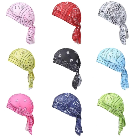 Bonnet Bandana Durag À Motif Paisley Respirant Élastique En Polyester Pour Le Sport De Plein Air Cyclisme Chapeau De Pirate Pour Homme Femme