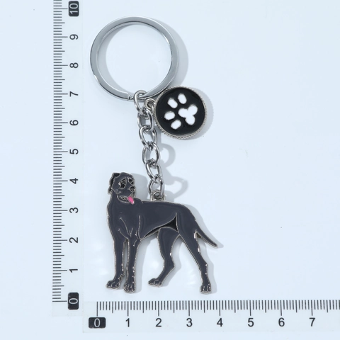 Cartoon Metal Dog Keychain Creative Enamel Pet Puppy Charm Key Ring For Bag Decoration Birthday Gift Jewelry For Men Women
