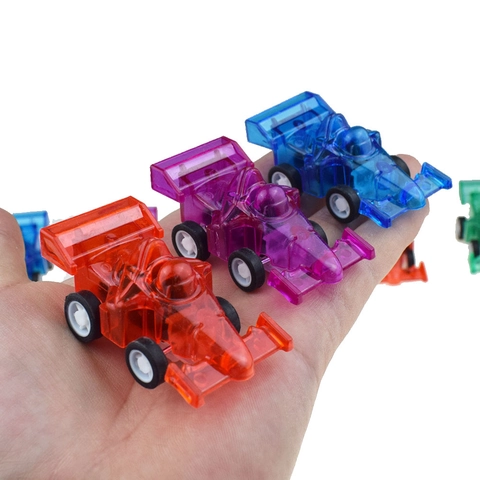 Mini Pull Back Race Car Transparent Plastic Formula Style Colorful Toy For Kids Party Favors