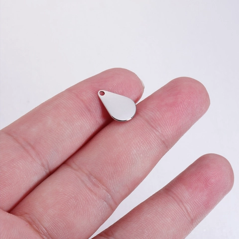 Water Drop Pendant Charm Mirror Polished 304 Stainless Steel For DIY Jewelry Making Necklaces Chain Tail Tag Smooth