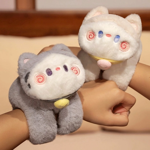 Süßes Plüsch Katze Schnapparmband Weiches Kunstfell Kätzchen Armband Tier Stofftier Für Kinder Geschenk Kuscheliges Band