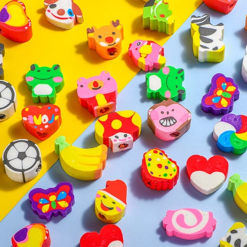 Mini Gomme Per Cancellare Cartoni Animati Gomma TPR Animali Frutta Spazio Numeri Per Bambini Scuola Premi Regalini