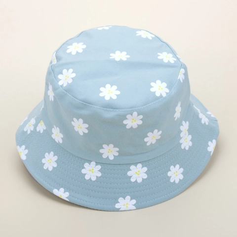 Chapeau Bob Réversible Imprimé Marguerite Femme Polyester Coton Protection Solaire Pliable Accessoires Voyage Été