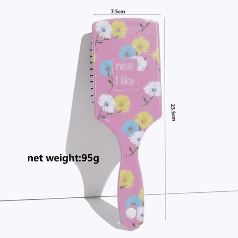 Spazzola Per Capelli Quadrata Con Cuscino D'aria ABS Nylon Massaggio Districante Pettine Cartone Floreale Manico Stampato Portatile Quotidiana