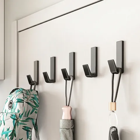 Wandmontierte Klebehaken Stanzfrei Belastbar Metall J-Form Aufhänger Für Eingangsbereich Küche Bad Minimalistisch