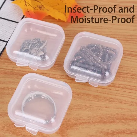 Mini Scatola Di Immagazzinaggio In Plastica Trasparente Organizzatore Quadrato In PP Con Coperchio Per Gioielli Pillole