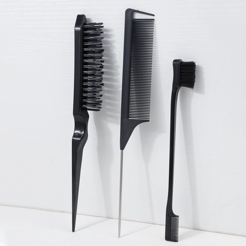 Professionele Haarstyling Tools Puntkam Toupeerborstel En Dubbelzijdige Randenborstel Nylon Borstelharen Roestvrij Staal