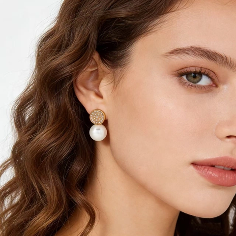 Orecchini Pendenti Eleganti In Acciaio Inossidabile Con Strass E Künstliche Perle Gioielli In Stile Retrò Francese Per Donna