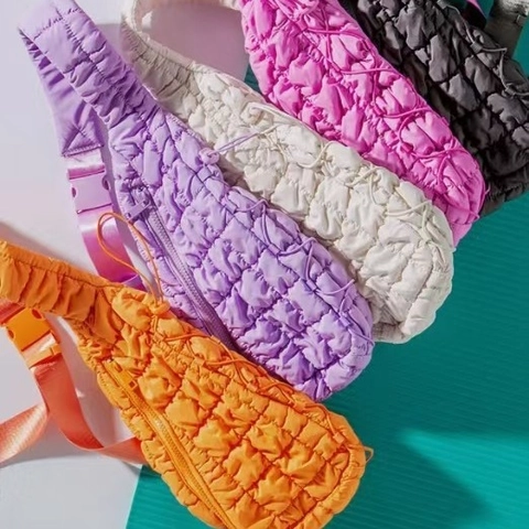 Sac Bandoulière Rembourré Matelassé En Nylon Léger Style Nuage Texture Bulle Streetwear Pour Femmes