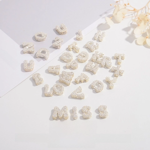 Zirconia Initial Letter Pendants Gold Silver Plated Copper Alphabet A-Z Charms For DIY Necklace Bracelet Jewelry Making Women Accessories