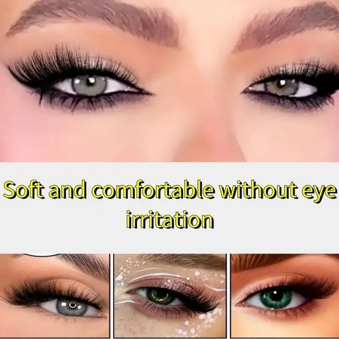 Ψεύτικες Βλεφαρίδες Συνθετική Ίνα Wispy Cat Eye Φουντωτές Επαγγελματικές Φυσική Εμφάνιση Χειροποίητες Μακιγιάζ Επέκταση