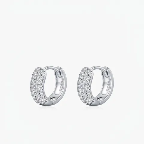 Pendientes De Aro De Moissanita Color D VVS1 De Plata De Ley 925 Huggie Joyas De Lujo Brillantes Para Mujer