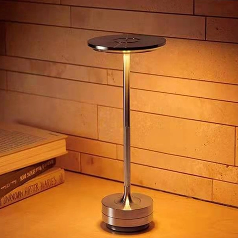 LED Table Lamp Rechargeable Metal Crystal Cordless Touch Control Dimmable Night Light For Bar Restaurant Cafe