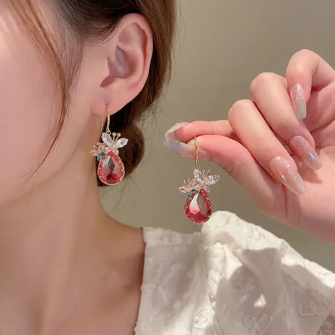 Orecchini Pendenti Farfalla Goccia D'acqua Con Perno In Argento Sterling 925 Lega Cristallo Gioielli Per Donne