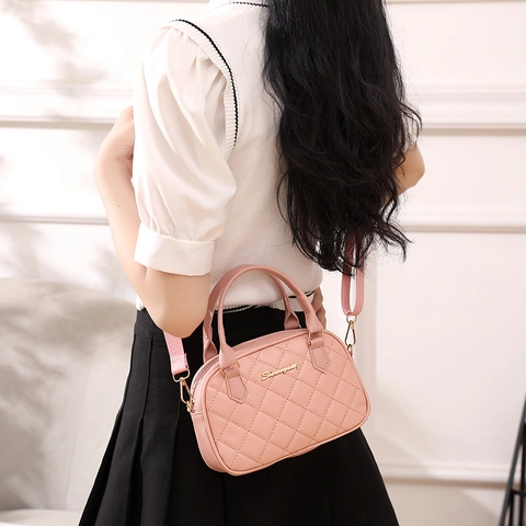 Bolso Bandolera Para Mujer De Cuero PU Acolchado Bolso De Mano Elegante Con Patrón De Rombos Bolso De Hombro De Moda