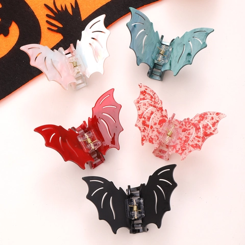 Bat Hair Claw Clip Acetate Acrylic Shark Hairpin Halloween Gothic Party Headwear Accessory For Women Girls