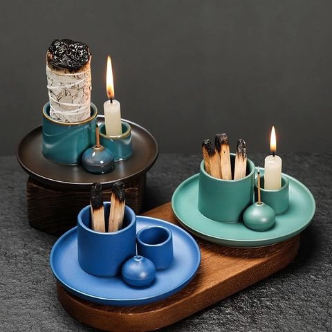 Ceramic Incense Holder For Sage Palo Santo And Candle Multi Functional Nordic Zen Style Atmosphere Home Decor