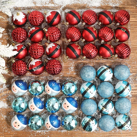 Ornamenti Per Palle Di Natale In Plastica Dipinta Palline Festive Per Decorazioni Per Alberi Di Natale Design Babbo Natale Motivi
