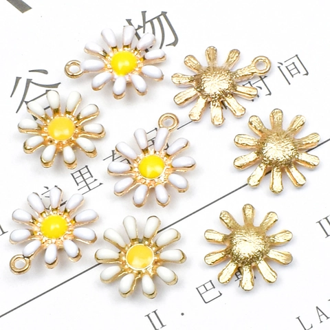 DIY Legering Emaille Madeliefje Bloem Hangers Voor Sieraden Maken Handgemaakte Armband Oorbel Hanger Ketting Accessoires