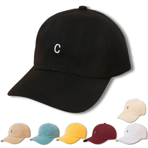 Cappello Da Baseball Ricamo Lettera C Twill Di Cotone Regolabile Cappello Da Sole Moda Coreana Minimalista Unisex