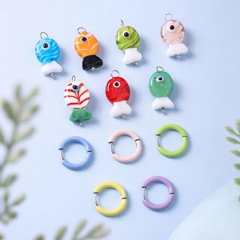 Boucles D'oreilles Pendantes Poisson En Verre Coloré Avec Tige En Argent Sterling 925 Bijoux Animaux Mignons Pour Femmes