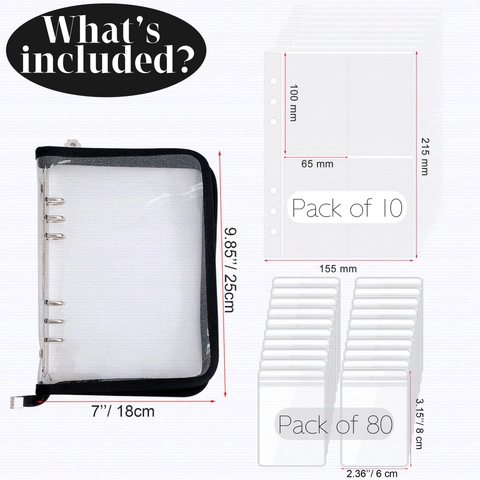 Portable PVC Transparent Jewelry Storage Book Anti-Oxidation Organizer For Earrings Necklaces Bracelets With Zipper Loose-Leaf Pockets
