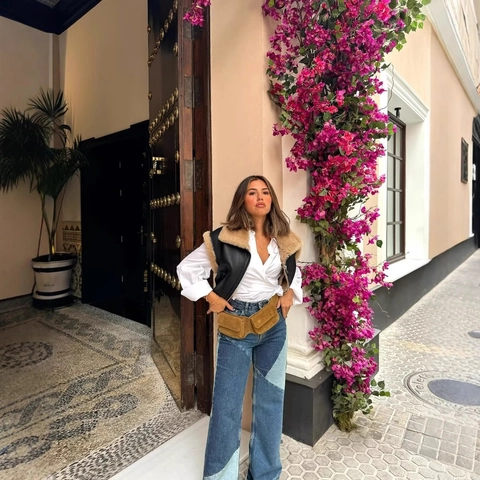 Gilet Da Donna In Ecopelle Foderato In Montone Sintetico Giacca Senza Maniche Risvolto Cerniera Corto Streetwear
