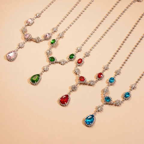 Collana E Orecchini Con Strass A Goccia Vintage Con Perno In Argento Gioielli In Rame Da Donna Per Feste Di Lusso