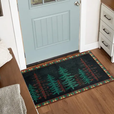 Weihnachts Türmatte Bodenmatte Kaschmir Imitat Rutschfest Waschbar Küche Eingangsbereich Feiertagsdekor Cartoon Muster Für Zuhause