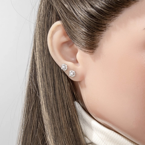 Artificial Pearl Ear Cartilage Stud Geometric Zircon Copper Stainless Steel Screw Back Vintage French Style Women Accessory