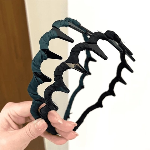 Cerchietto Con Denti Ondulati E Tessuto Per Donna Design Antiscivolo Per Lavare Il Viso Accessorio Per Capelli Dolce Stile Coreano
