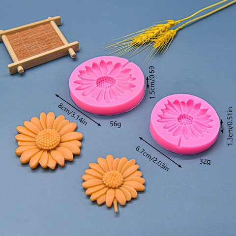Madeliefje Zonnebloem Siliconen Vorm 3D Bloemvorm Voedselveilig Voor Fondant Taart Zeep Kaars Hars Klei DIY Knutselen