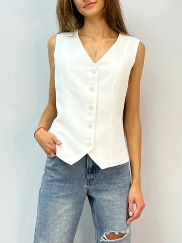 Chaleco De Traje Ajustado De Poliéster Para Mujer Cuello En V Sin Mangas Con Botones Y Correa Ajustable Verano Oficina