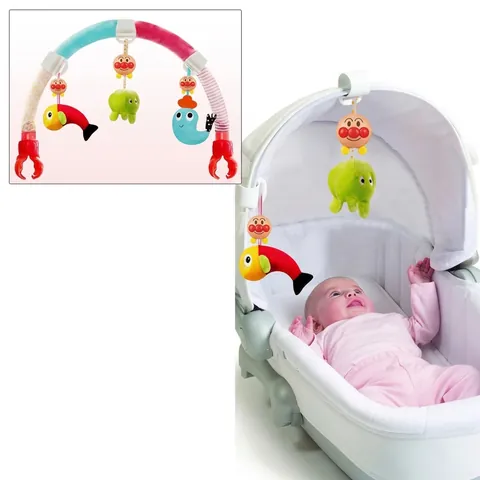 Baby Stroller Toy Arch Activity Bar Hanging Plush Animal Rattles Teether Adjustable Clips For Crib Car Seat Colorful