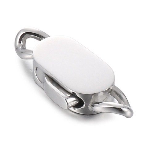Chiusura Ovale In Acciaio Inossidabile Connettore Per Creazione Gioielli Catena Cubana Bracciale Collana Fibbia DIY