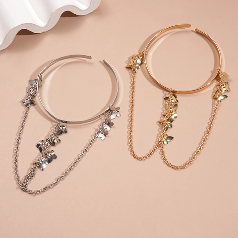 Bracciale Da Braccio Con Nappa A Farfalla Bracciale Aperto In Metallo Con Ciondoli A Farfalla Elegante Gioiello Per Il Corpo Boho Per Donna