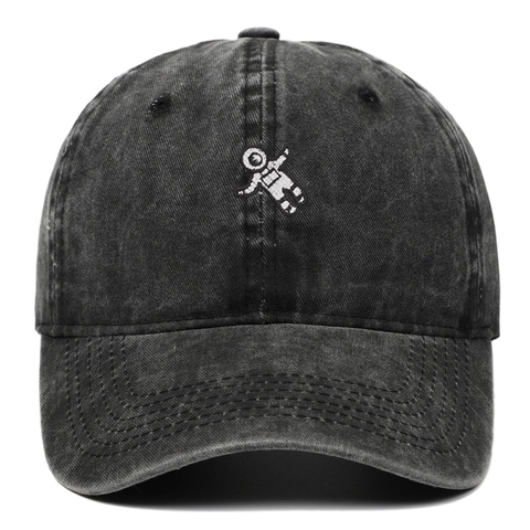 Berretto Da Baseball In Cotone Lavato Vintage Con Ricamo Astronauta Protezione Solare Regolabile Cappello Sportivo All'aperto
