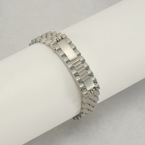 Pulsera De Eslabones De Reloj Para Hombre Acero Inoxidable Chapado En Oro 18K Joyería De Moda