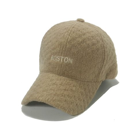 Cappello Da Baseball In Lana Di Agnello Invernale Con Ricamo Lettere Boston Caldo Peluche Cappello Casual Unisex