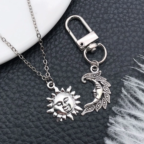 Colgantes De Aleación Sol Luna Estrella Para Hacer Joyas DIY Dijes Colgantes Vintage Color Plata Accesorios