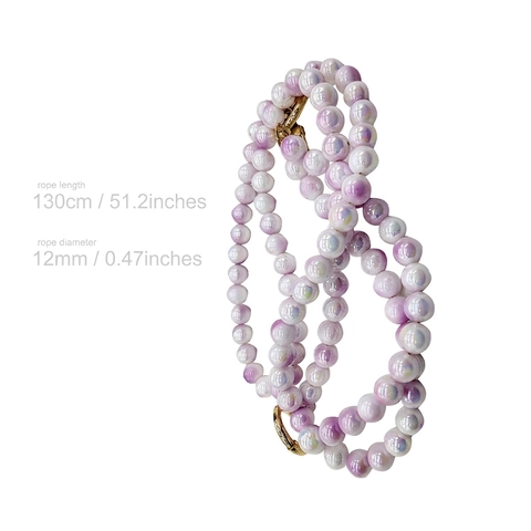 Artificial Pearl Beaded Phone Lanyard Acrylic Iridescent Crossbody Mobile Strap Alloy Metal Clasp Anti-Lost Phone Chain