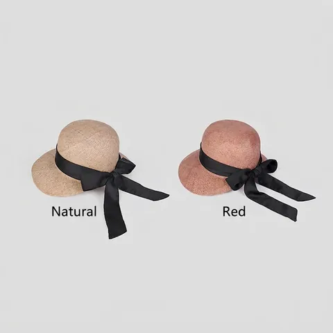 Elegante Dames Zomer Strootje Zonnehoed Brede Rand Ademend UV-Bescherming Strandhoed Met Grote Lintstrik Decoratie