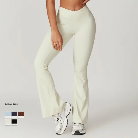 Pantaloni Yoga Svasati A Vita Alta Incrociata Da Donna In Nylon Riciclato Elastan Fitness Asciugatura Rapida