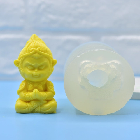 Stampo In Silicone Forma Scimmia Per DIY Candela Sapone Resina Artigianato Design Meditazione Zen Strumento Da Forno
