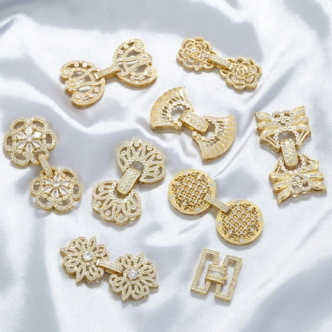 Cierres Conectores De Joyería DIY Latón Circonia Para Collares Pulseras Diseños Florales Geométricos