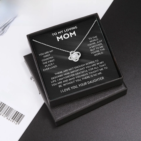 Κολιέ Με Μενταγιόν Love Knot Λευκόχρυσο Επιχρυσωμένο Χαλκό Ζιργκόν Κόσμημα Δώρο Για Τη Μαμά Με Κουτί Κάρτας Μηνύματος