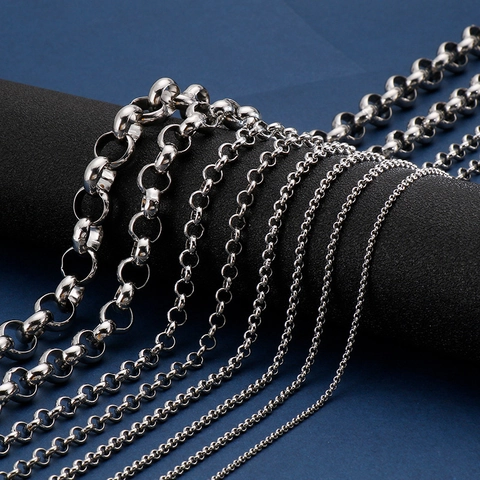 Collana Catena Rolo Acciaio Inossidabile Titanio O-Link Lucidato Hip Hop Punk Gioielli Per Uomini Donne Versatile Minimalista